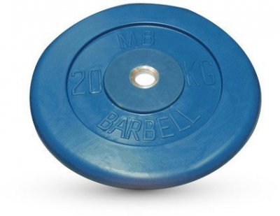 Диск обрезиненный Barbell d 26 мм цветной 20 кг