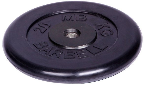 Диск обрезиненный Barbell d 31 мм чёрный 20 кг