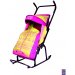 Санки-коляска Герда 4-Р3 с 4 колесиками Скандинавский Узор, сиреневый-желтый-розовый