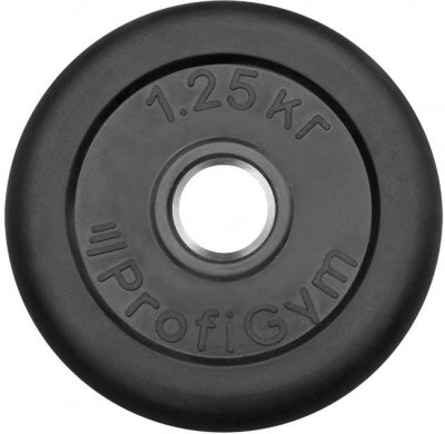 Диск ProfiGym обрезиненный d 31 мм чёрный 1,25 кг