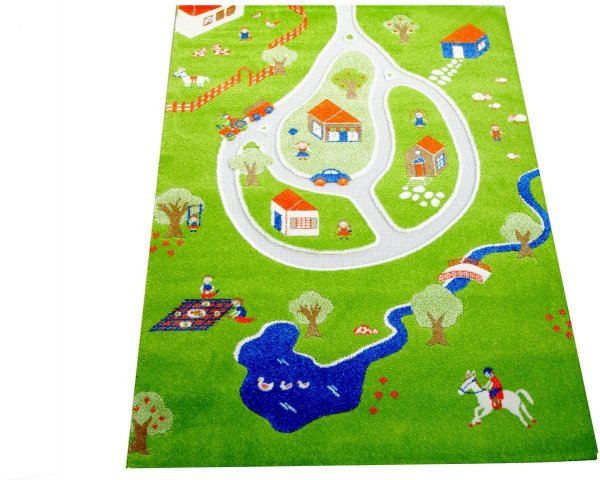 Детский игровой ковер "Дача", синий 100х150