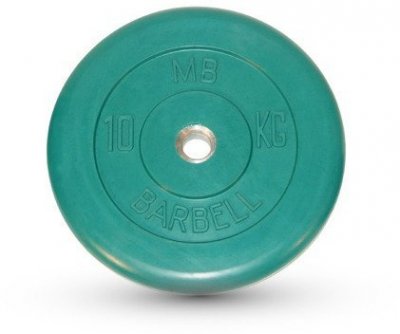Диск обрезиненный Barbell d 26 мм цветной 10 кг