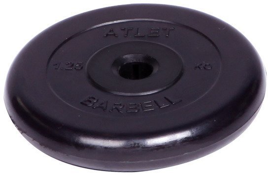 Диск обрезиненный Barbell Atlet d 31 мм чёрный 1,25 кг