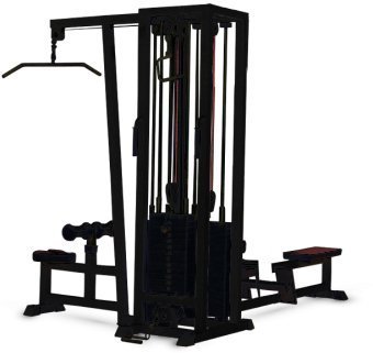 Barbell МВ 36953 3-х позиционная станция с одинарной блочной рамкой (грузоблок) чёрный