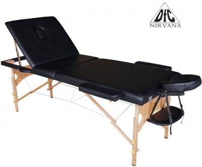 Массажный стол DFC NIRVANA, Relax Pro,  дерев. ножки, цвет черный (Black)