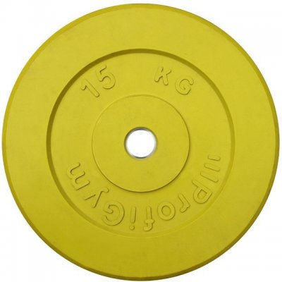 Диск ProfiGym обрезиненный d 26 мм жёлтый 15 кг