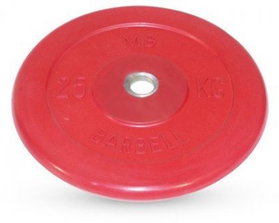 Диск обрезиненный Barbell d 26 мм цветной 25 кг