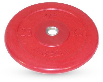 Диск обрезиненный Barbell d 26 мм цветной 25 кг