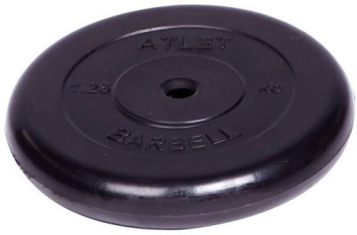Диск обрезиненный Barbell Atlet d 26 мм чёрный 1,25 кг