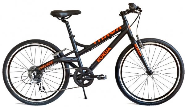 Велосипед KOKUA LIKEtoBIKE 24", два ручных тормоза (черный/оранжевый)