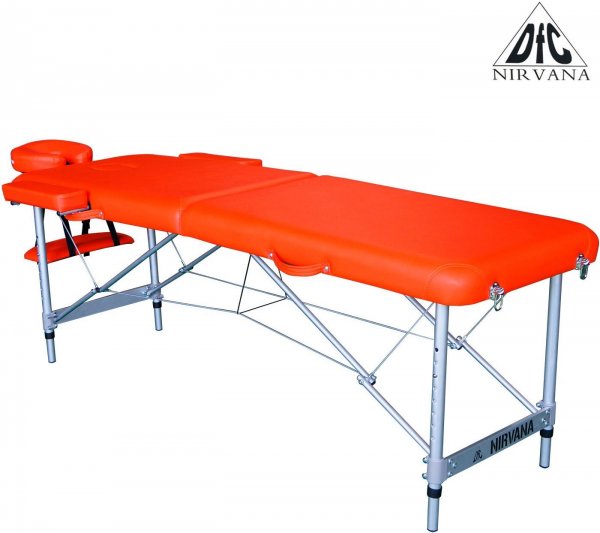 Массажный стол DFC NIRVANA, Elegant, 186х60х4 см, алюм. ножки, цвет оранжевый (Orange)