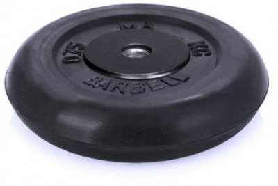 Диск обрезиненный Barbell d 26 мм чёрный 0,75 кг