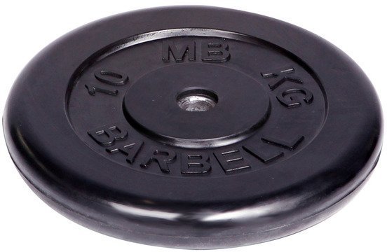 Диск обрезиненный Barbell d 26 мм чёрный 10 кг