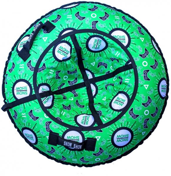Санки надувные Тюбинг RT Джойстики на зелёном + автокамера, диаметр 105 см
