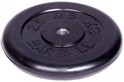 Диск обрезиненный Barbell d 26 мм чёрный 2,5 кг