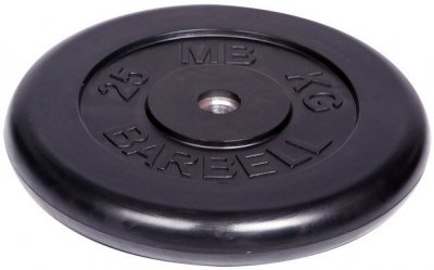 Диск обрезиненный Barbell d 26 мм чёрный 25 кг