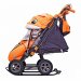 Санки-коляска SNOW GALAXY City-2-1 Панда на оранжевом на больших надувных колёсах+сумка+варежки