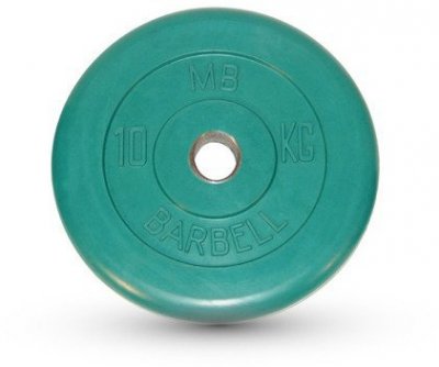 Диск обрезиненный Barbell d 31 мм цветной 10 кг