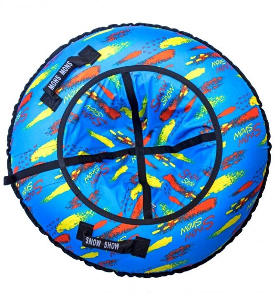 Санки надувные Тюбинг RT Краски на голубом + автокамера, диаметр 105 см