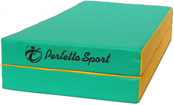 Мат Perfetto Sport № 3 (100 х 100 х 10) складной зелёно/жёлтый