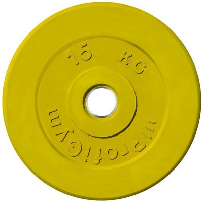 Диск ProfiGym обрезиненный d 51 мм жёлтый 15 кг