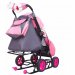 Санки-коляска SNOW GALAXY City-1 Мишка со звездой на розовом на больших колёсах Ева+сумка+варежки 