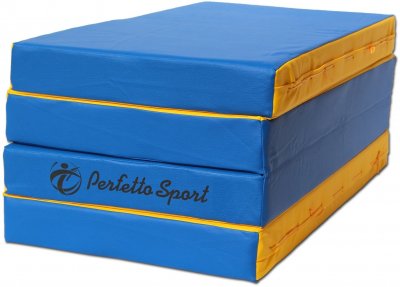 Мат Perfetto Sport № 5 (100 х 200 х 10) складной 3 сложения сине/жёлтый