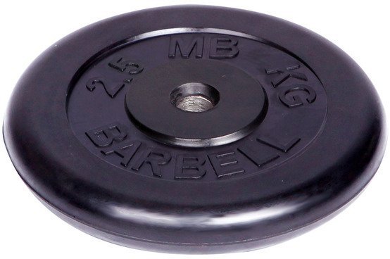 Диск обрезиненный Barbell d 31 мм чёрный 2,5 кг