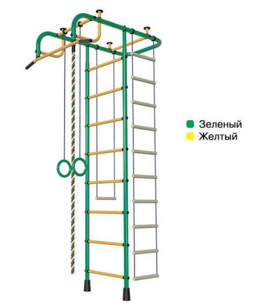 Детский спортивный комплекс Пионер А зелёно/жёлтый