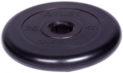 Диск обрезиненный Barbell Atlet d 51 мм чёрный 25 кг