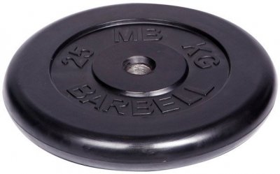 Диск обрезиненный Barbell d 31 мм чёрный 25 кг