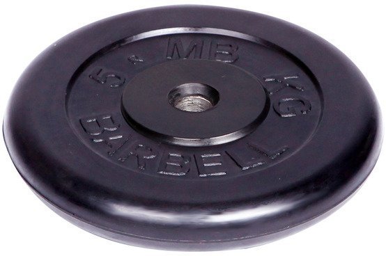 Диск обрезиненный Barbell d 31 мм чёрный 5 кг