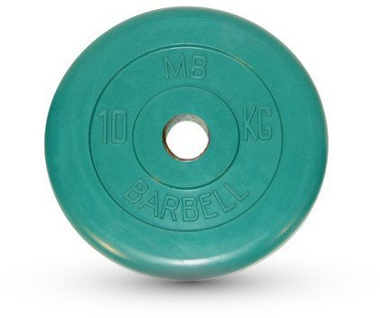 Диск обрезиненный Barbell d 51 мм цветной 10 кг