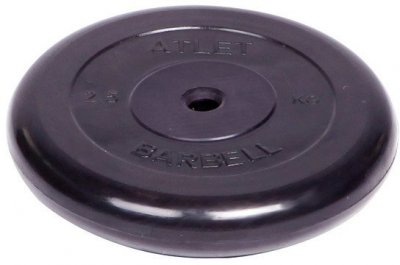 Диск обрезиненный Barbell Atlet d 26 мм чёрный 2,5 кг