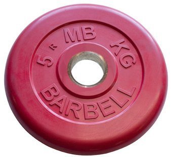 Диск обрезиненный Barbell d 51 мм цветной 5 кг