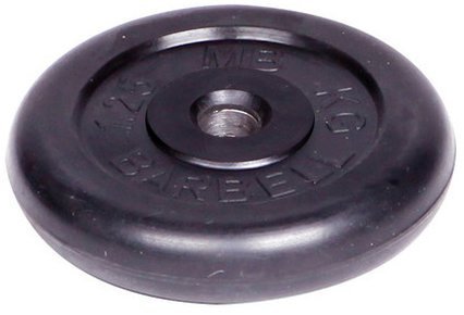 Диск обрезиненный Barbell d 51 мм чёрный 1,25 кг