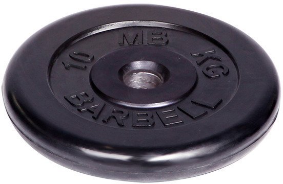 Диск обрезиненный Barbell d 51 мм чёрный 10 кг