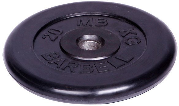 Диск обрезиненный Barbell d 51 мм чёрный 20 кг