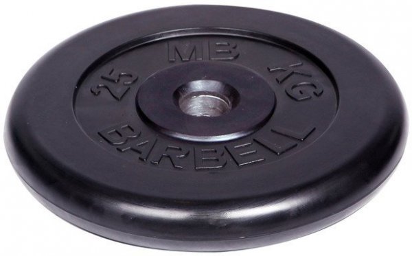 Диск обрезиненный Barbell d 51 мм чёрный 25 кг