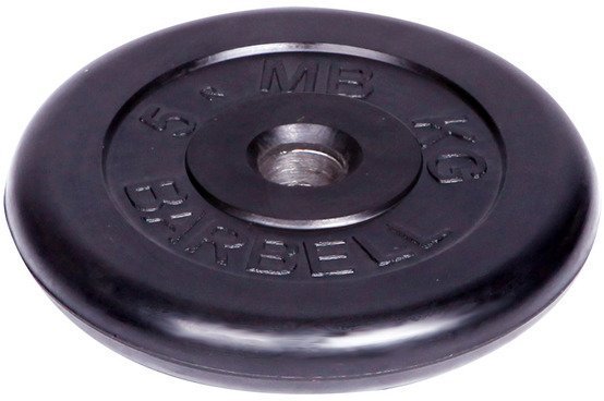Диск обрезиненный Barbell d 51 мм чёрный 5 кг