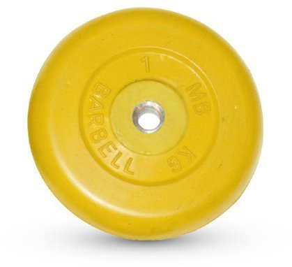 Диск обрезиненный Barbell d 26 мм цветной 1 кг