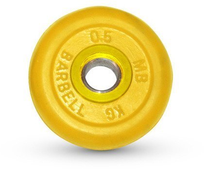 Диск обрезиненный Barbell d 31 мм цветной 0,5 кг