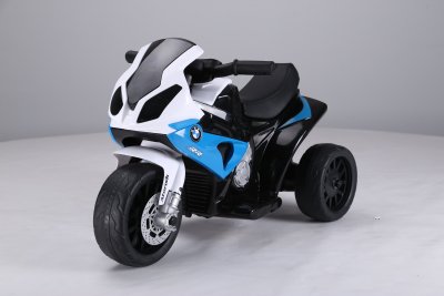 Детский электромотоцикл JT5188 синий (кожа)