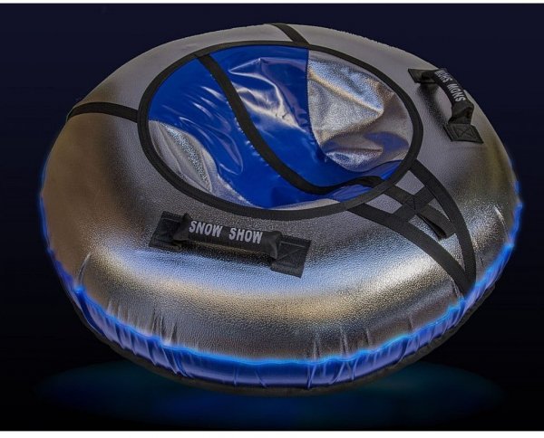 Санки надувные Тюбинг RT NEO со светодиодами синий + автокамера, диаметр 105 см