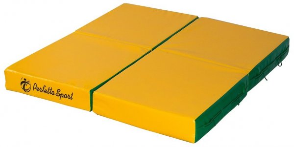Мат Perfetto Sport № 11 (100 х 100 х 10) складной 4 сложения зелёно/жёлтый