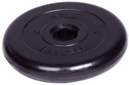 Диск обрезиненный Barbell Atlet d 51 мм чёрный 1,25 кг