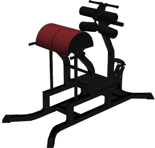 Тренажёр Barbell МВ 2.31 для горизонтального разгибания спины с зажимами для ног (Гиперэкстензия гор.) чёрный