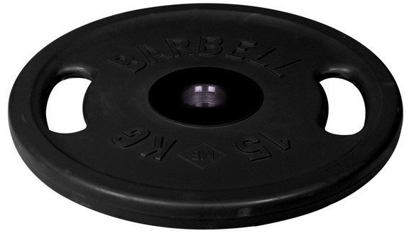 Диск олимпийский с ручками Barbell d 51 мм чёрный 15 кг