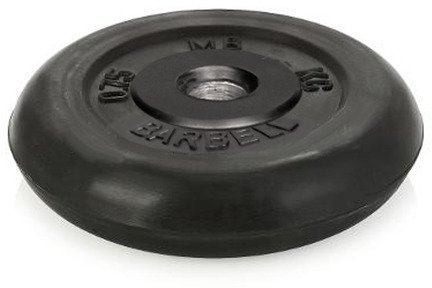 Диск обрезиненный Barbell d 31 мм чёрный 0,75 кг