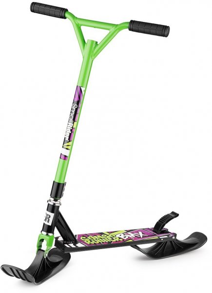 Самокат-снегокат с лыжами и колесами Small Rider Combo Runner BMX, зеленый